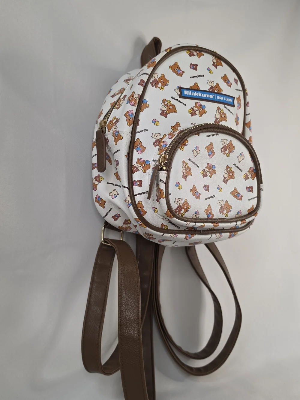 San-X Rilakkuma USA Tour 20th Anniversary Mini Backpack White Brown Kawai